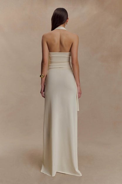 Xanthia Knit Halter Top Ivory