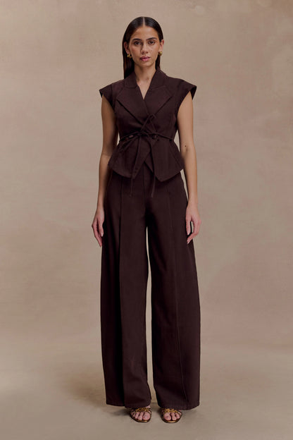 Beatrix High Rise Denim Jeans Chocolate