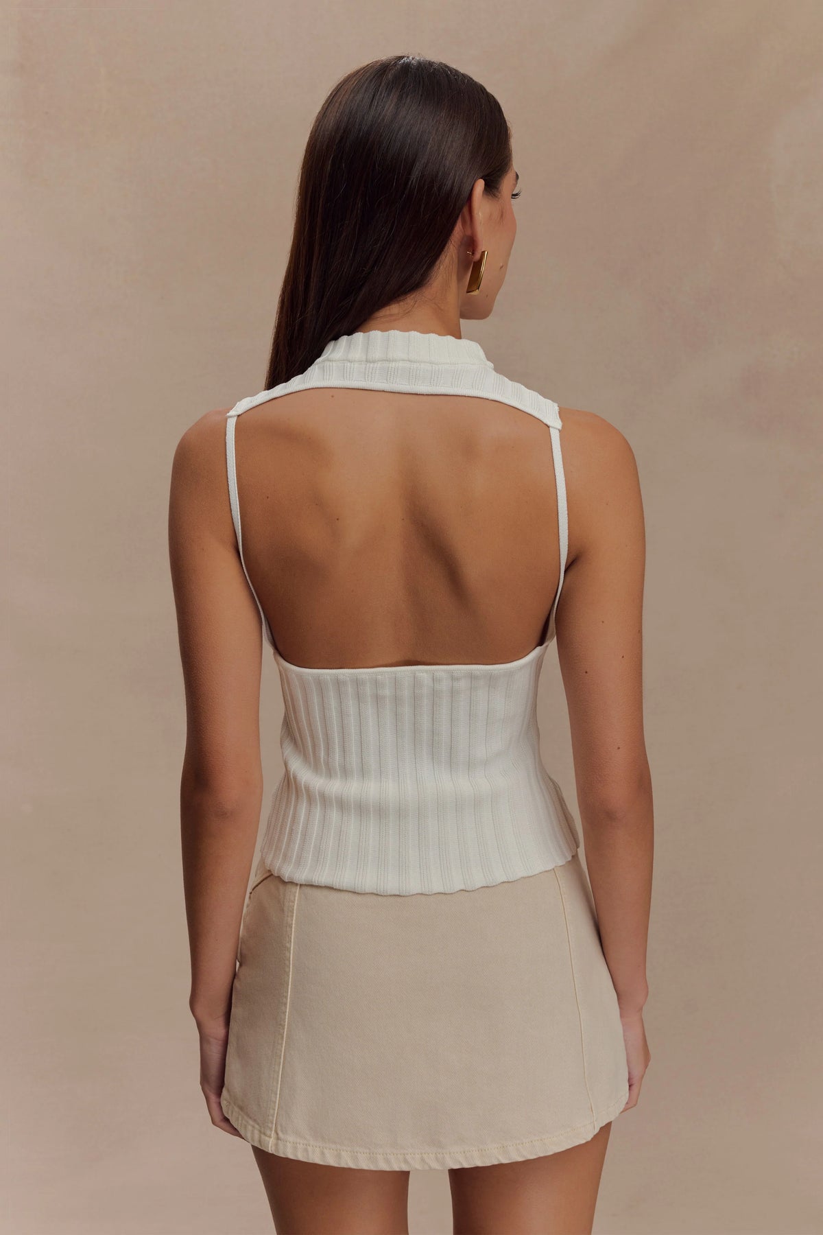 Oona Turtle Neck Knit Top Ivory