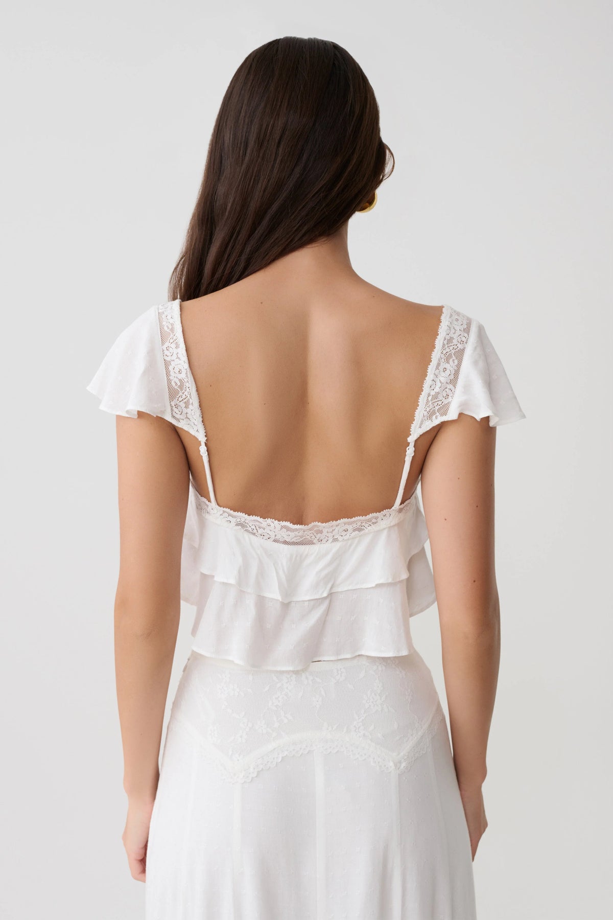 Skylar Lace Sleeveless Crop Top White
