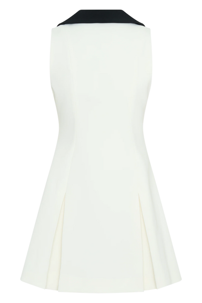 Oli Sleeveless Contrast Mini Dress Ivory Black