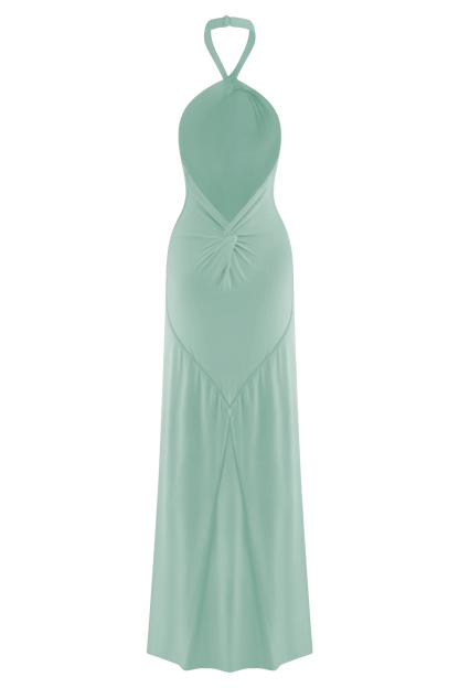 Elyna Slinky Halter Maxi Dress Lagoon