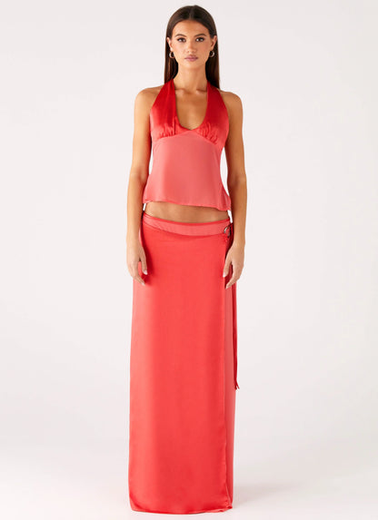 Pollie Halter Top Coral
