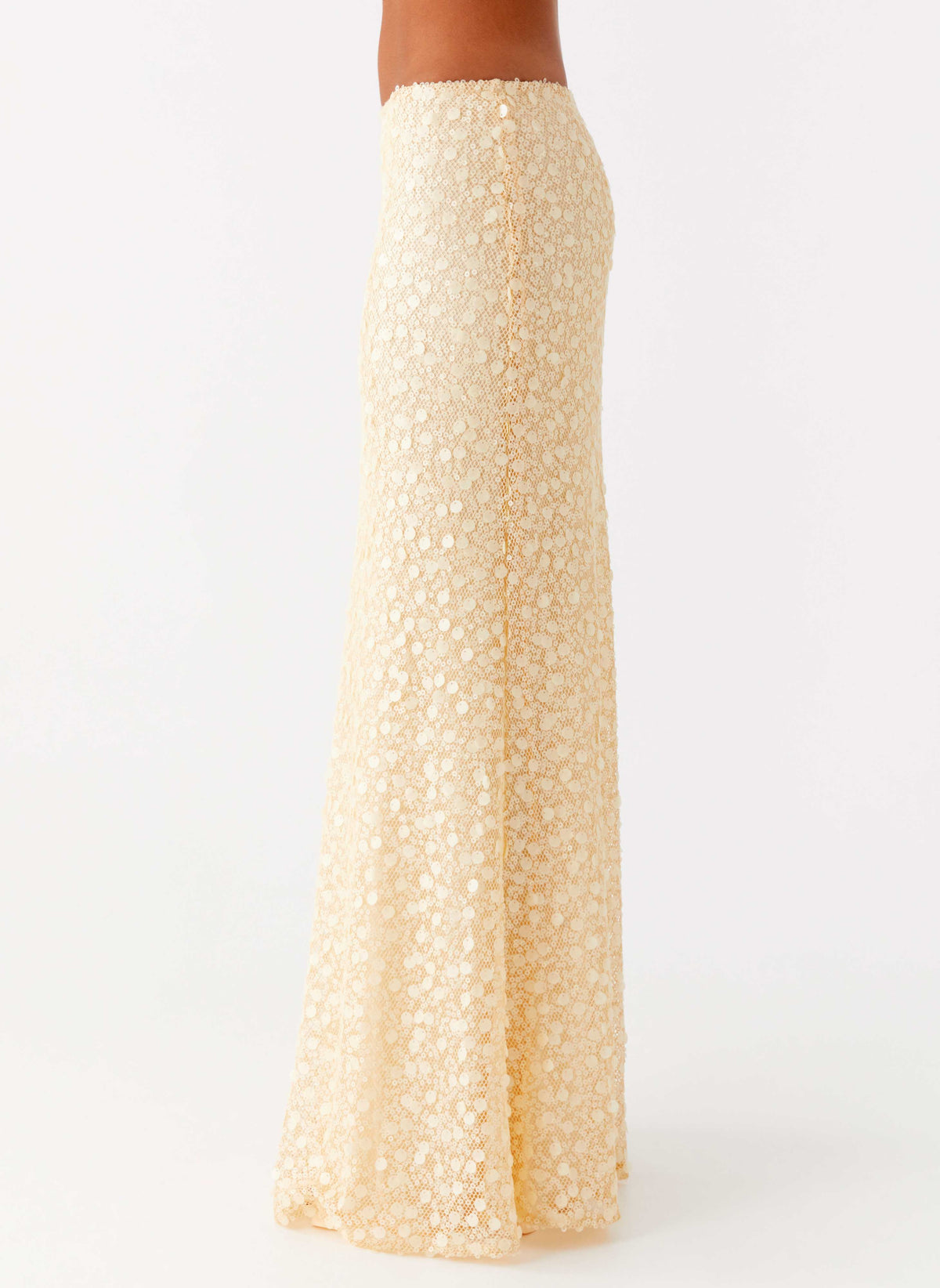 Honestly Sequin Maxi Skirt Yellow