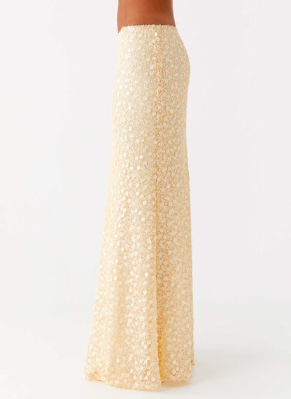 Honestly Sequin Maxi Skirt Yellow