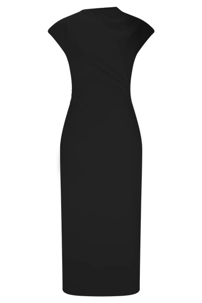 Lorena Cotton Midi Dress Black