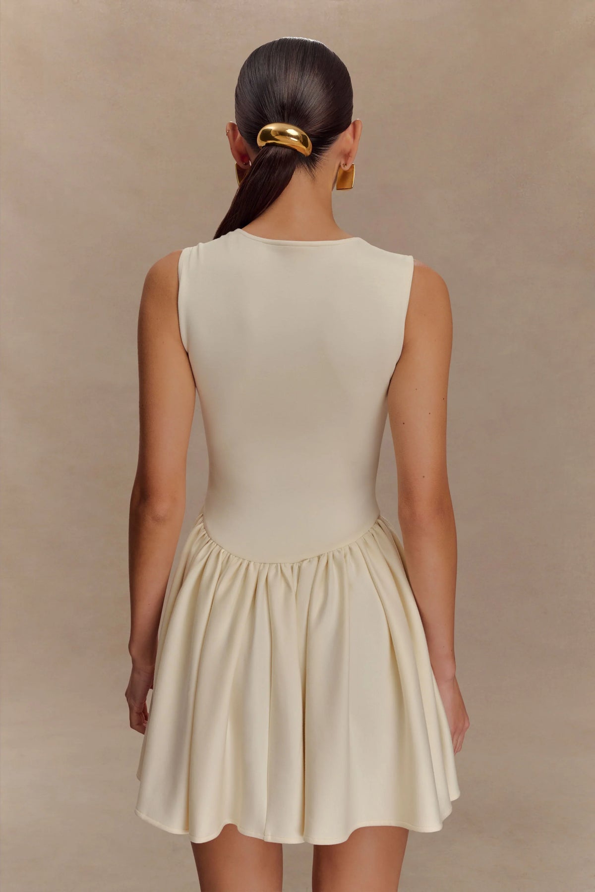 Sharon Scuba Jersey Mini Dress Ivory