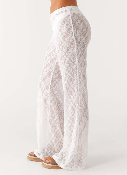 Matcha Lace Pants White