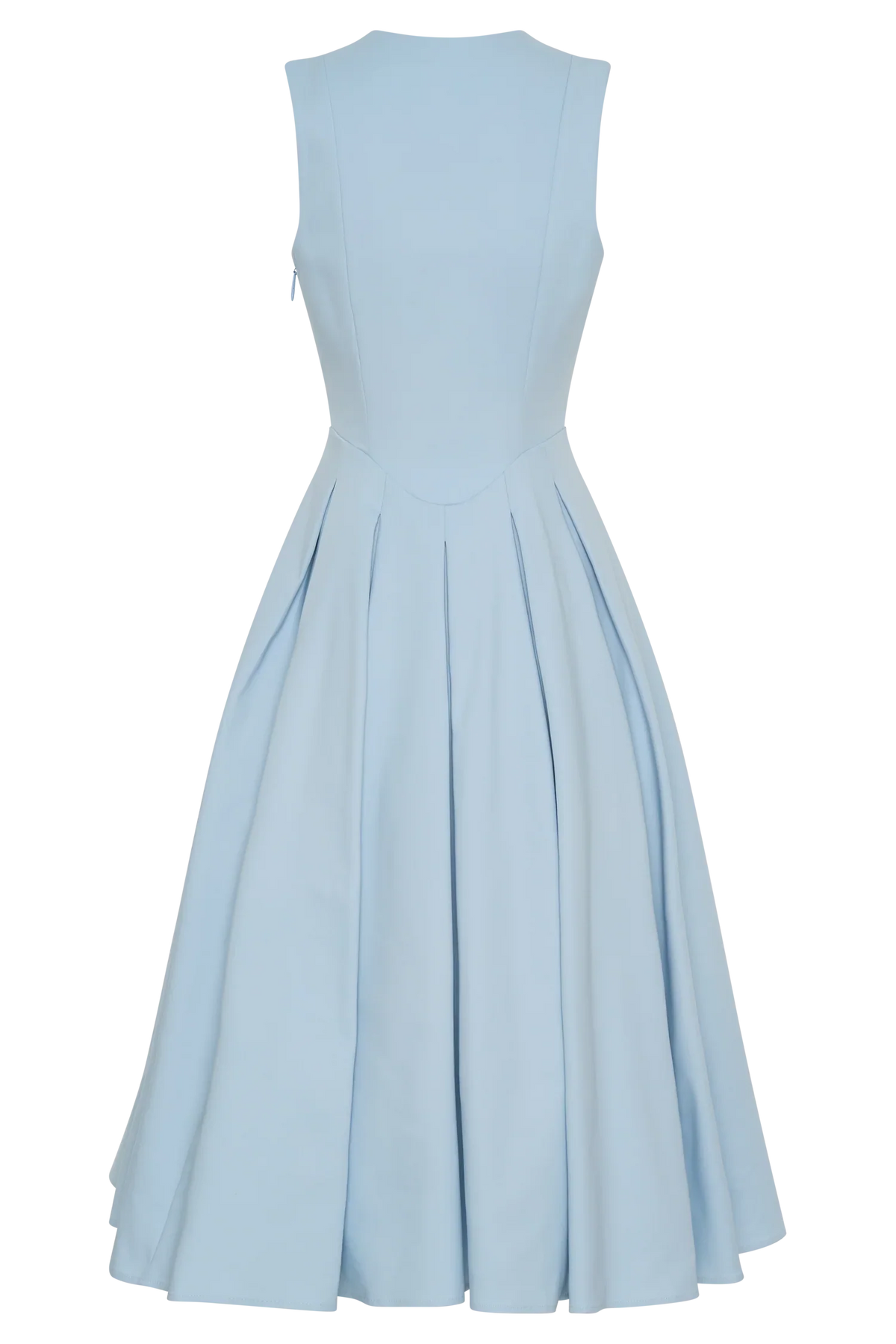 Keely Cotton Sleeveless Midi Dress Sky Blue