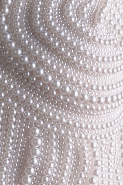 Kathia Pearl Hand Beaded Top White