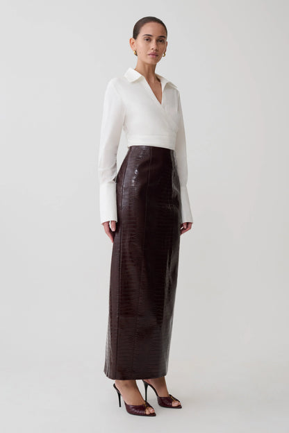 Eugenia Wrap Cotton Shirt White