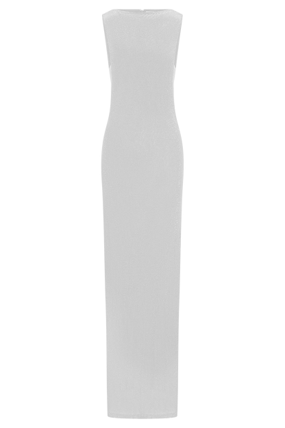Magnolia Sleeveless Diamante Maxi Dress Silver