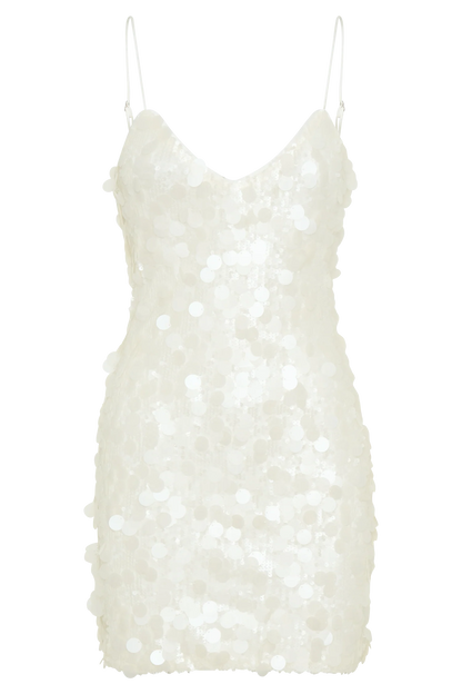 Romilly Sequin Mini Dress Ivory