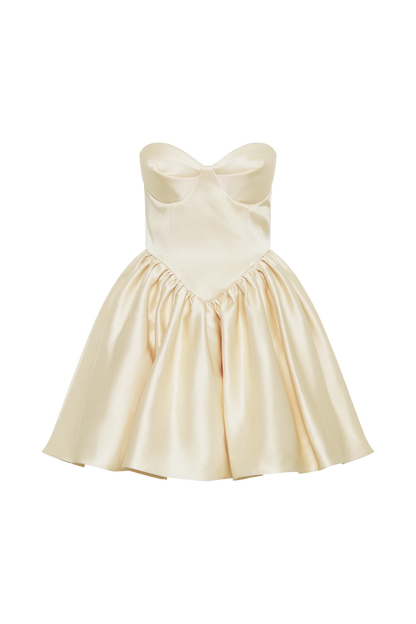 Hollie Structured Corset Mini Dress Gold