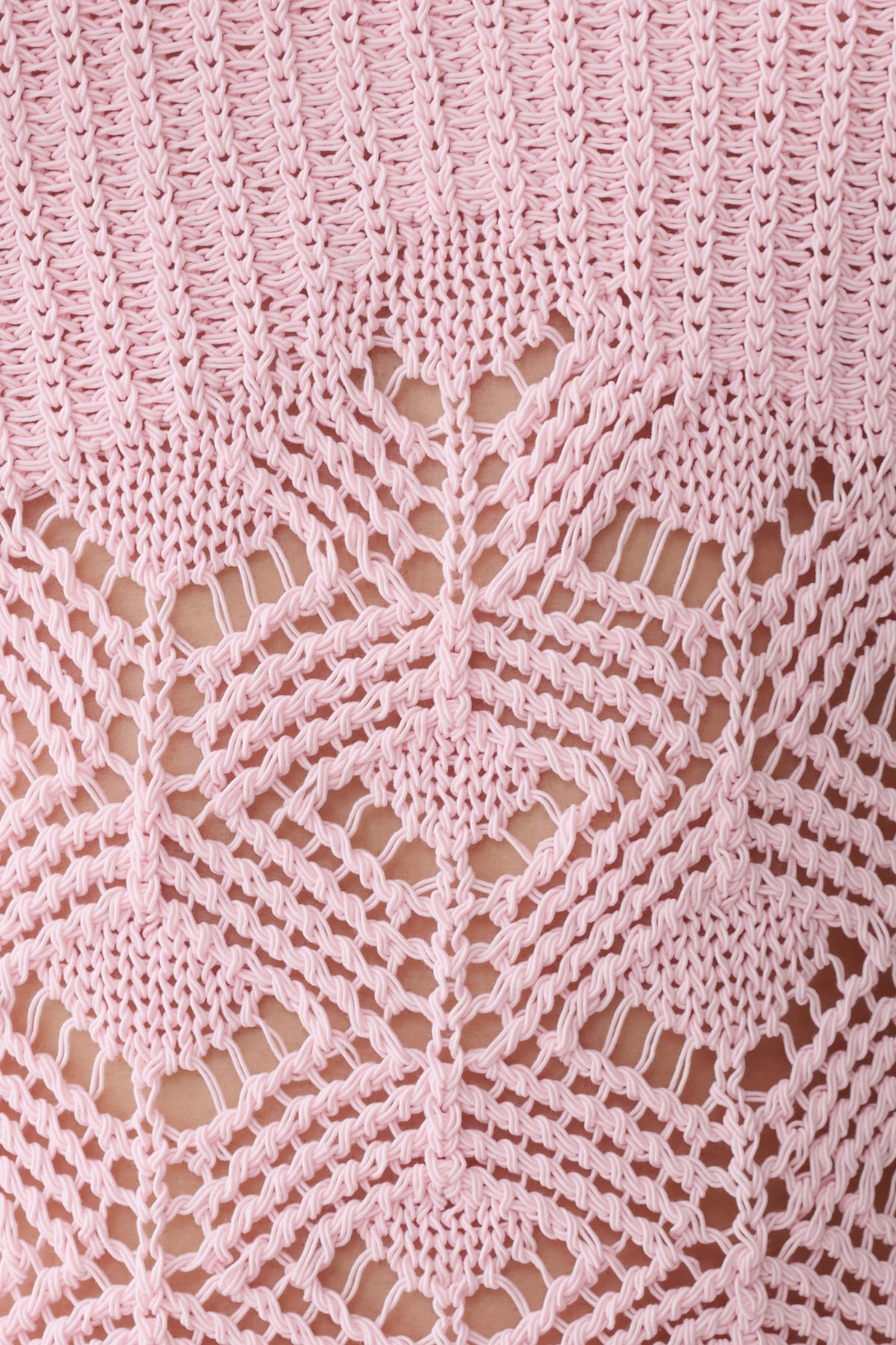 Atlantis Crochet Knit Top Baby Pink