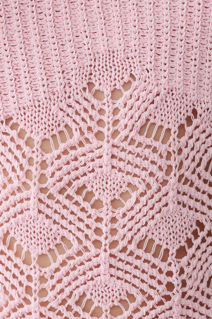 Atlantis Crochet Knit Top Baby Pink
