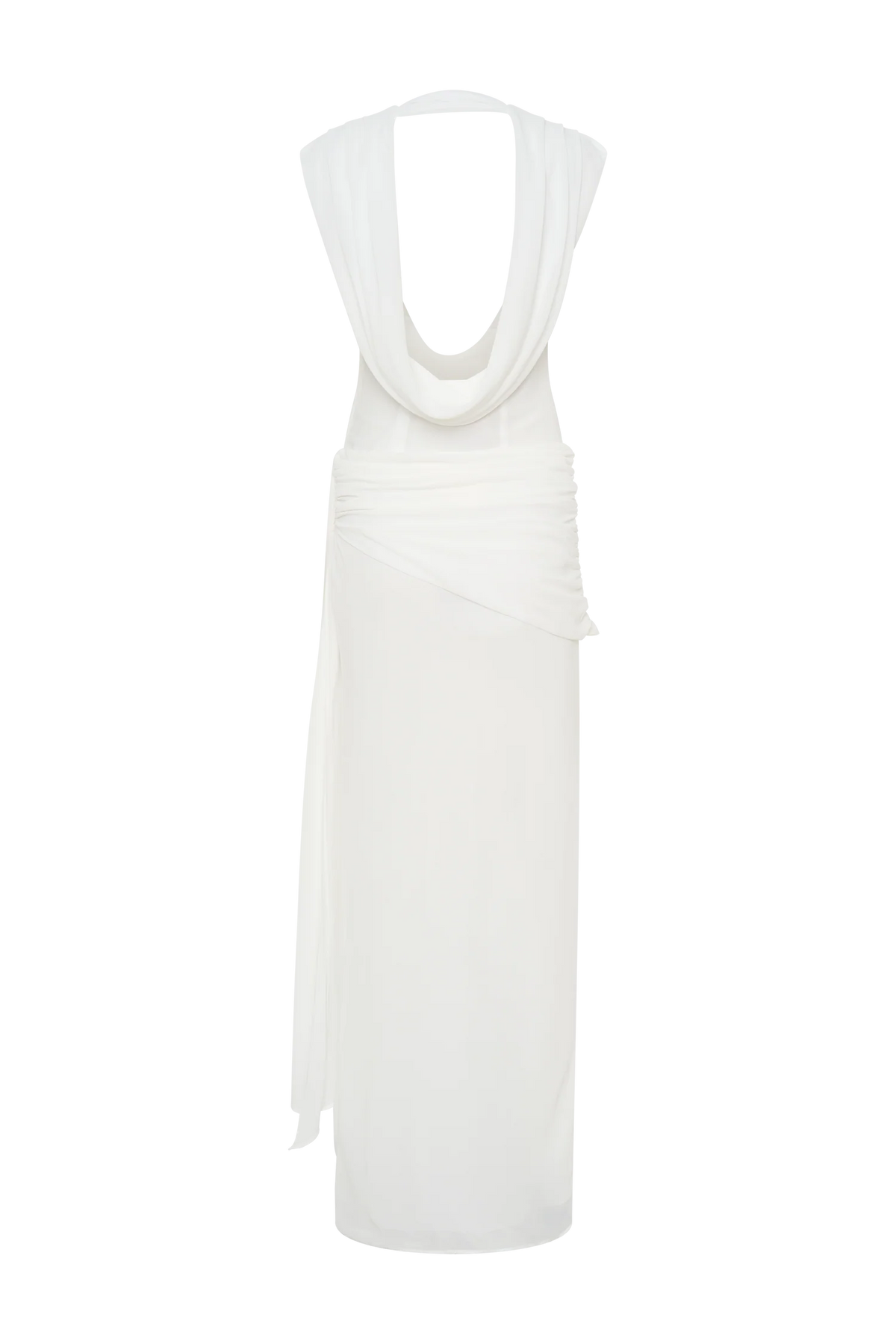 Giulia Chiffon Draped Maxi Dress White