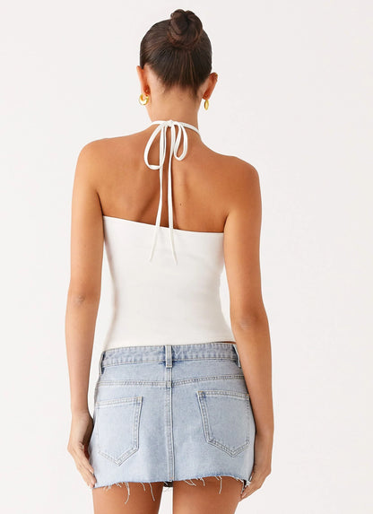 Kamen Low Rise Mini Skirt Light Denim