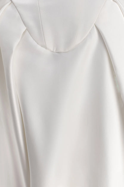 Willow Off Shoulder Satin Maxi Gown White