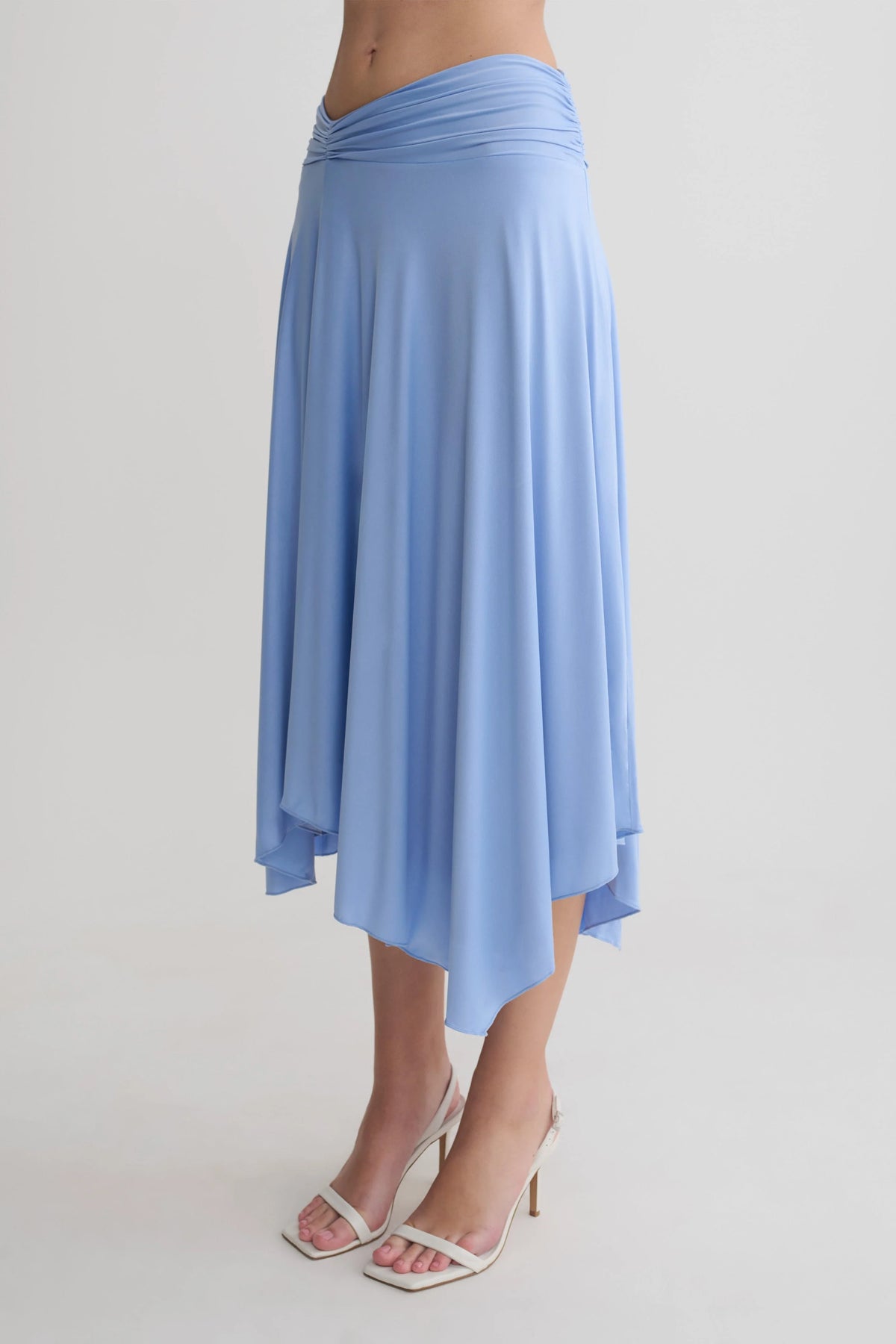 Luu Slinky Midi Skirt Sea Blue