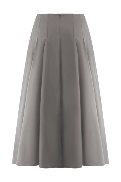 Mae A Line Midi Skirt Pebble Brown
