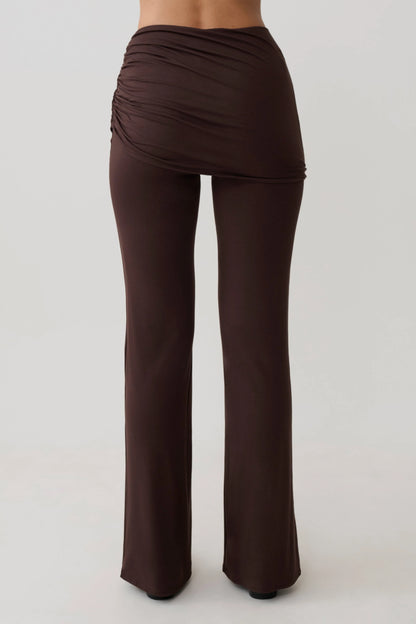 Keaton Modal Straight Leg Overlay Pant Espresso