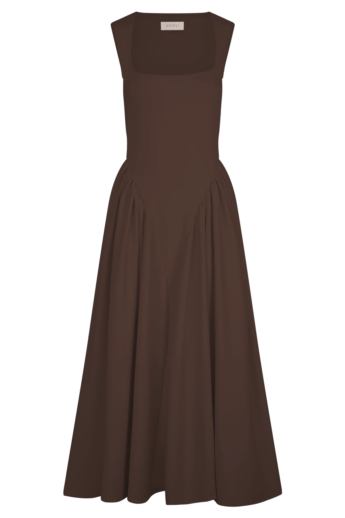 Sharon Scuba Jersey Midi Dress Cacao Brown
