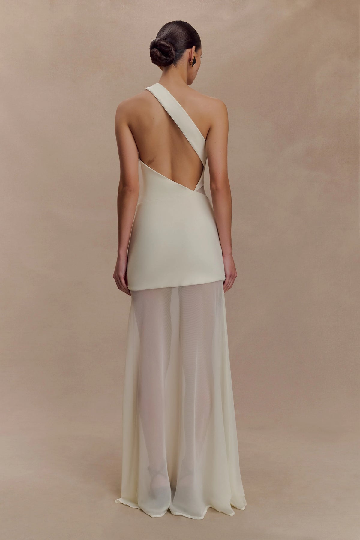 Vashti Cut Out Mesh Maxi Dress Ivory