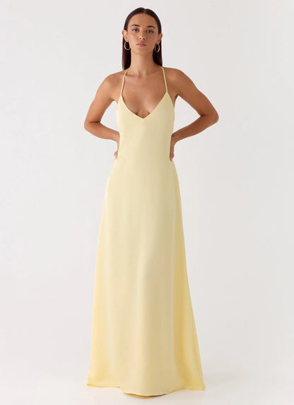 Fine Line Maxi Dress Yellow