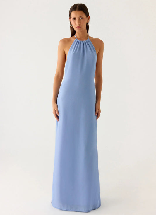 Le Soleil Halter Maxi Dress Periwinkle