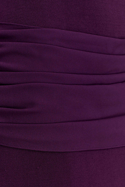 Grayson Knit Chiffon Maxi Dress Plum