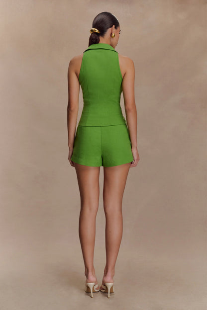 Scout Sleeveless Linen Shirt Green