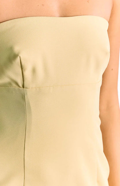 Oliva Butter Yellow Strapless Mini Dress