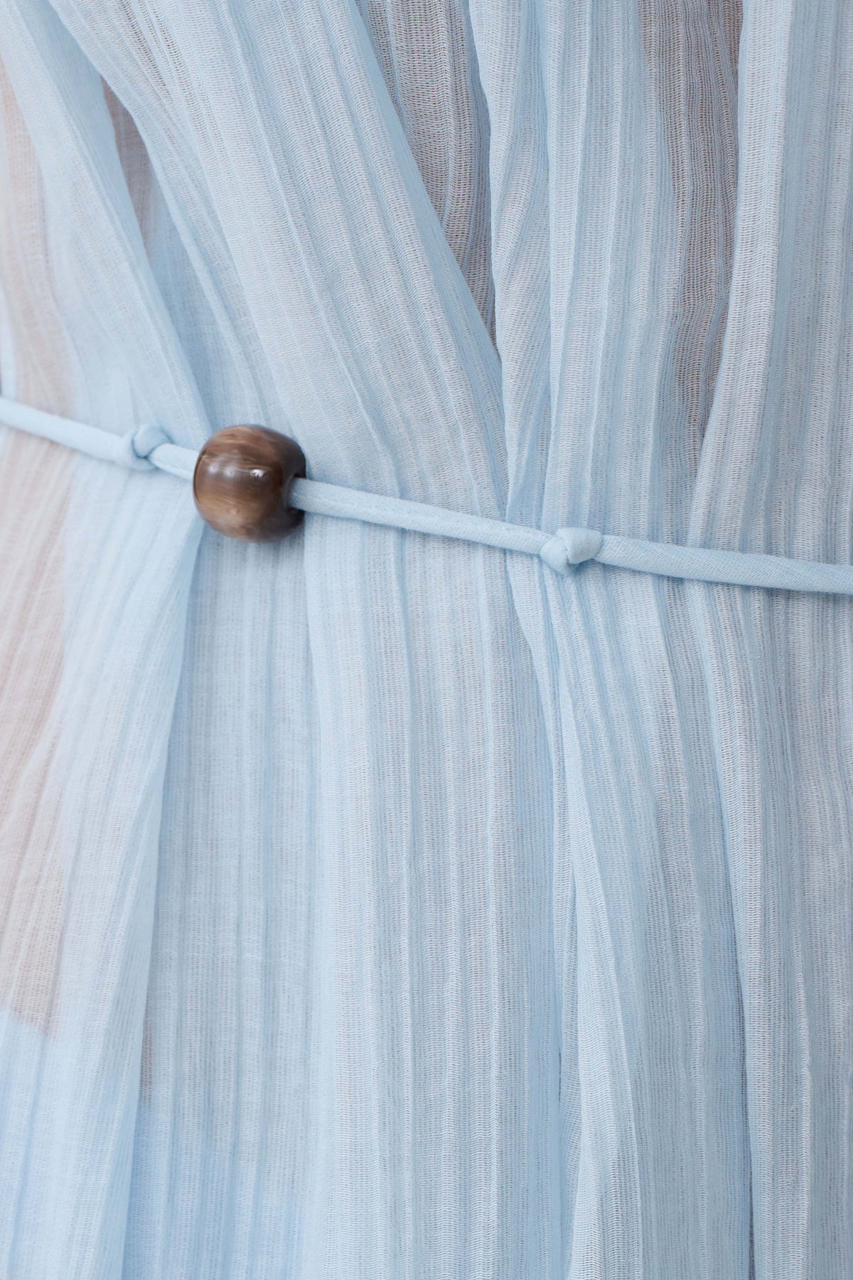 Kai Beaded Draped Scarf Top Pale Blue