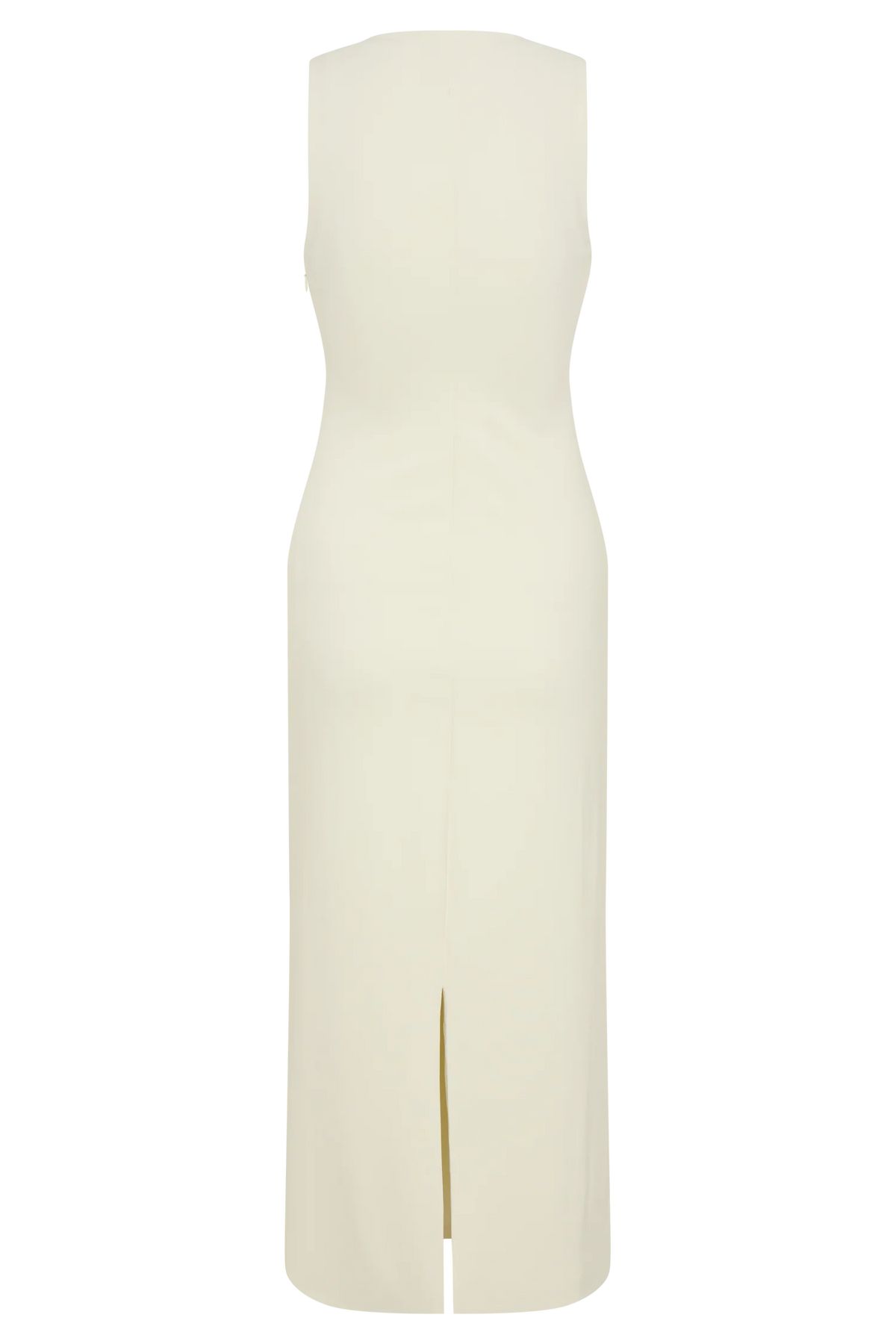 Norah Sleeveless Crepe Midi Dress Ivory