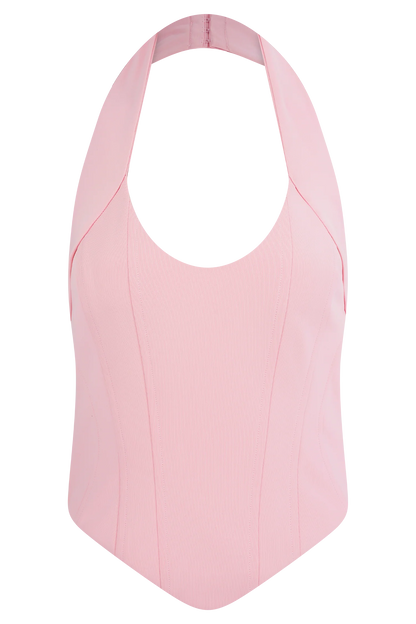 Meadow Corset Halter Top Candy Pink