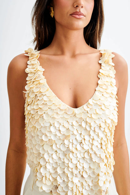 Willow Mother Of Pearl Halter Top Pearl