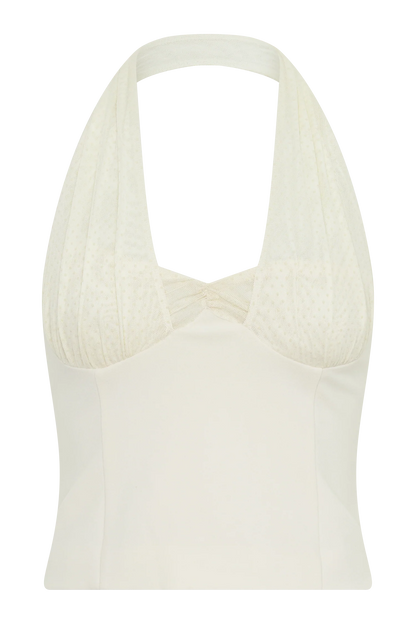 Cressida Crepe Halter Top Ivory