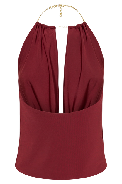Banks Halter Neck Top With Hardware Wine