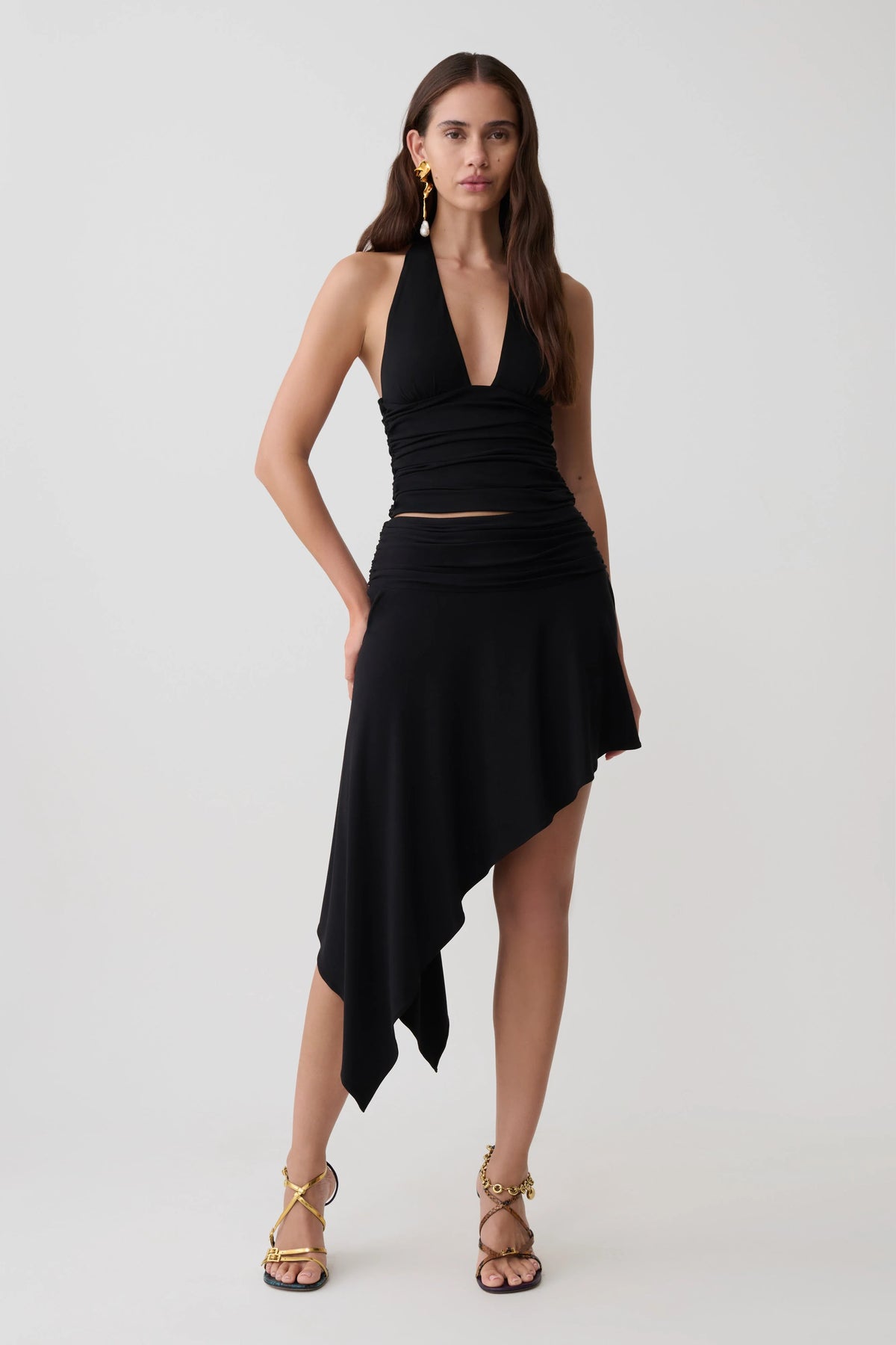 Talise Modal Hankie Midi Skirt Black