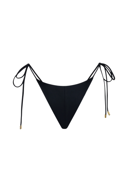 Blossom Side Tie Bikini Bottom Black