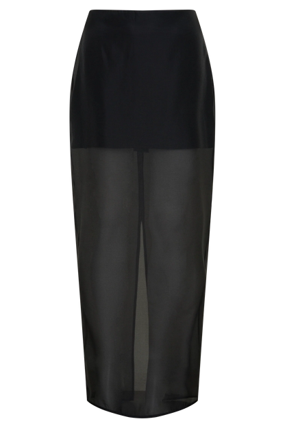 Ximena Organza Maxi Skirt Black