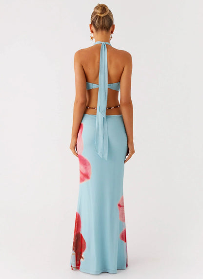 Time To Dance Maxi Dress Turquoise Bloom