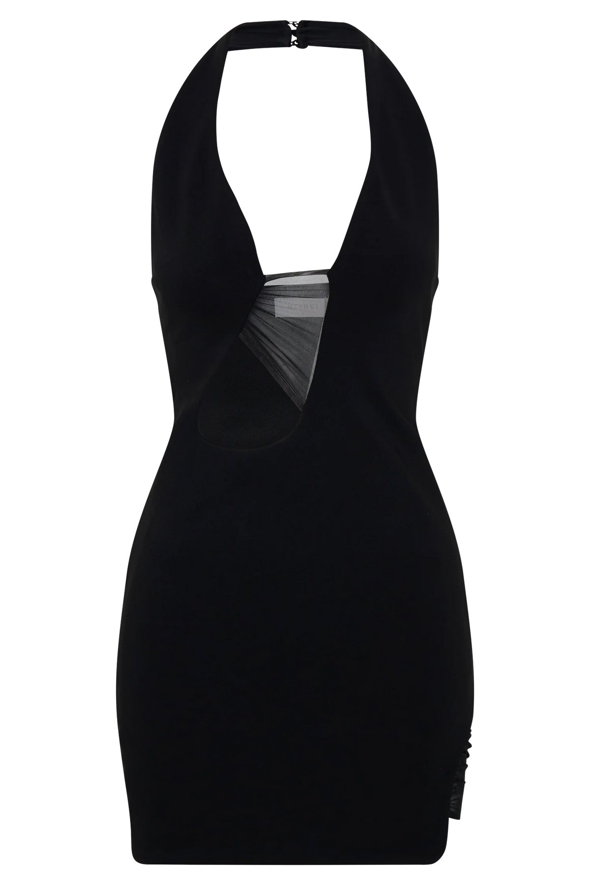 Aubree Crepe And Mesh Mini Dress Black