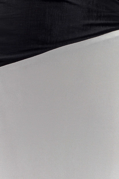 Serena Strapless Taffeta Maxi Dress White Black
