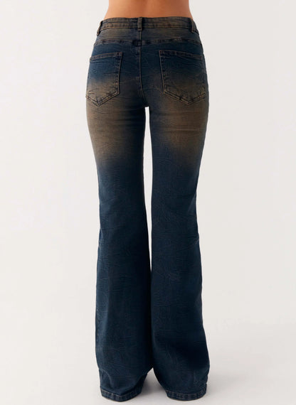 Oregon Flared Denim Jeans Dirty Black Wash
