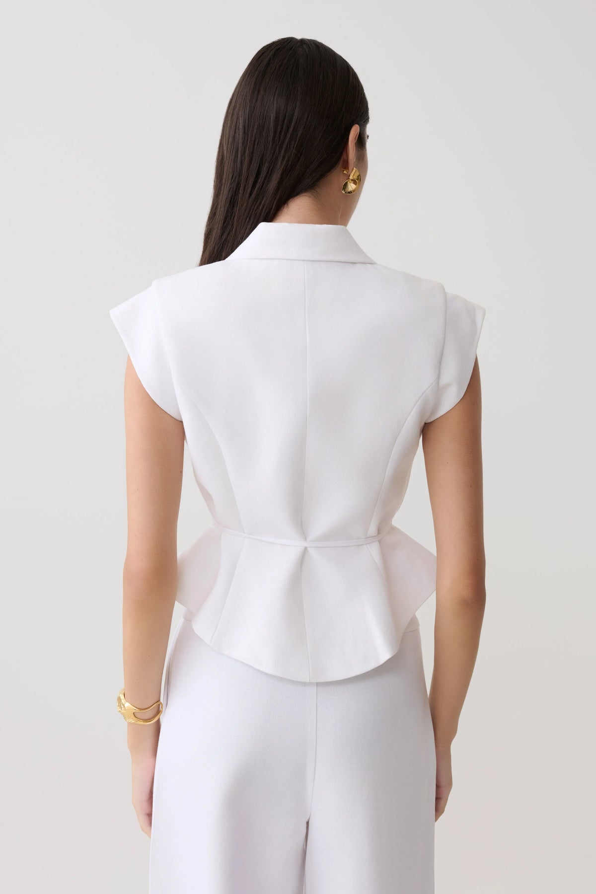 Andina Shortsleeve Linen Top White
