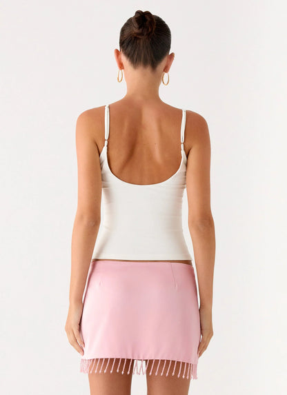Heavenward Wrap Mini Skirt Pink