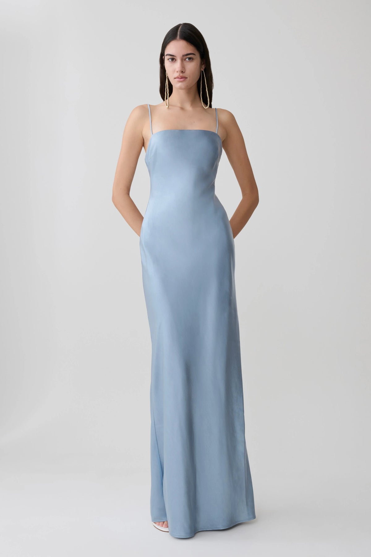 Martinne Chiffon Cape Maxi Dress Arctic Blue