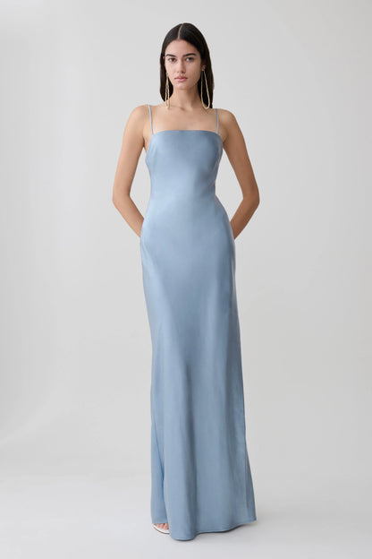 Martinne Chiffon Cape Maxi Dress Arctic Blue